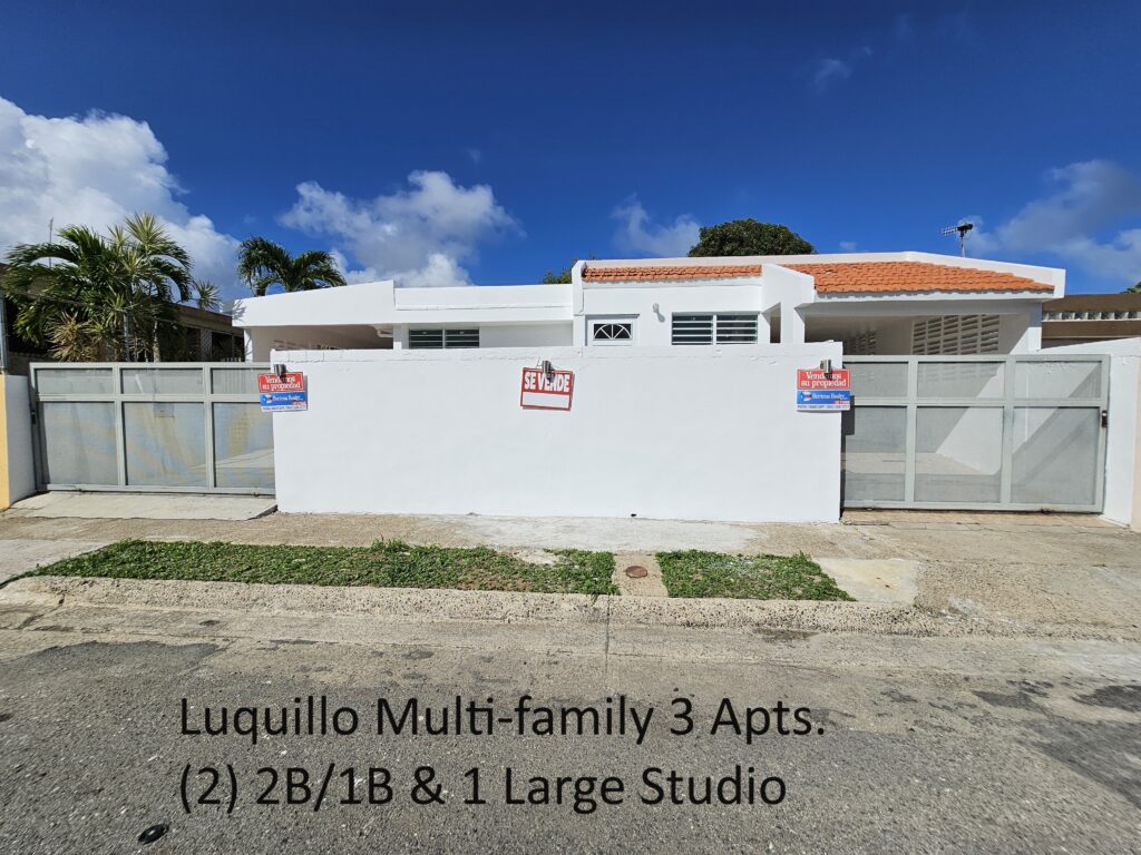 Front of Luquillo home for sale gates closed