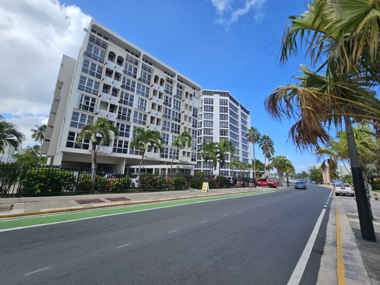 San Geronimo Apts. on right side of building