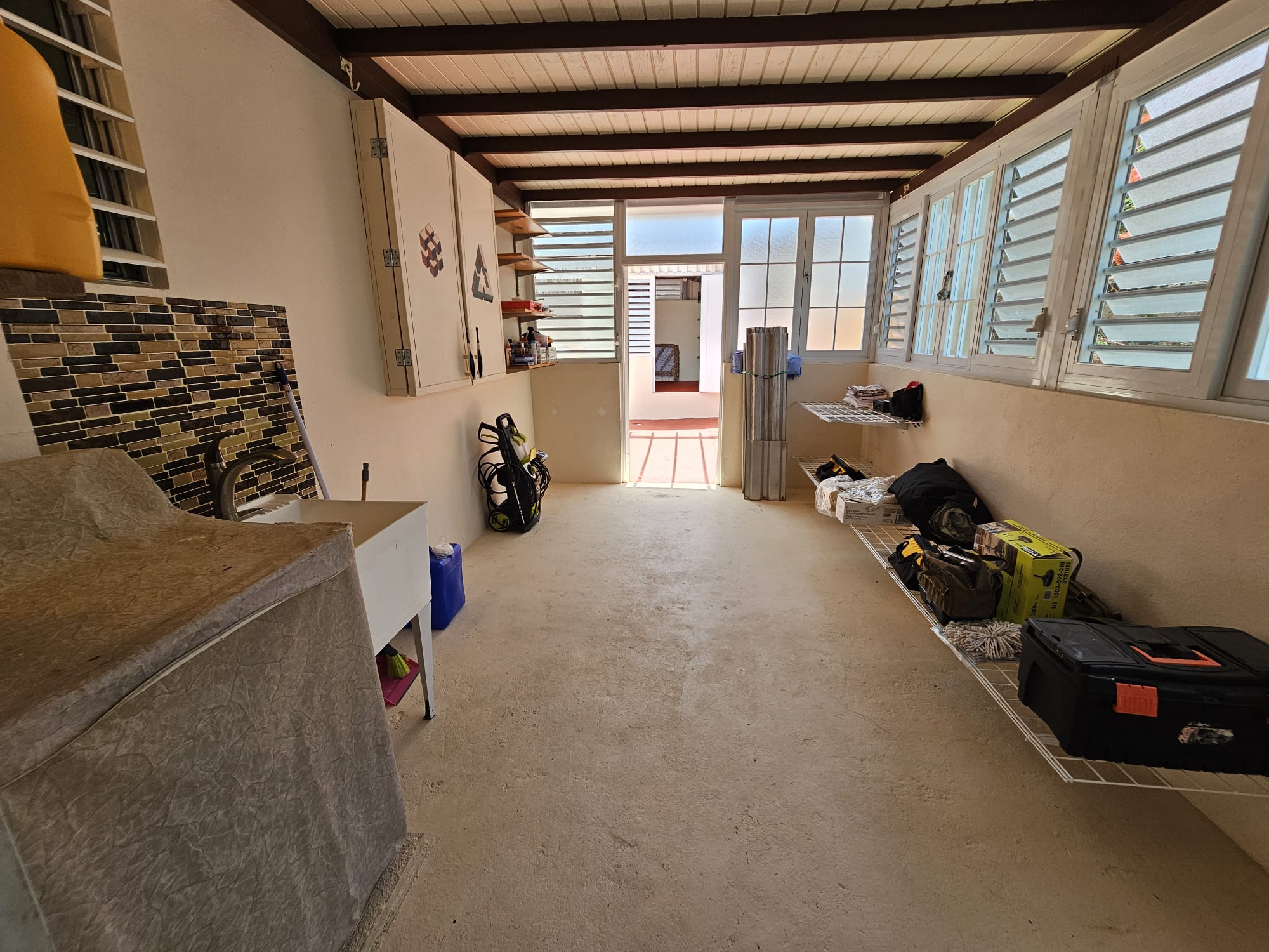 Washer & Storage Area