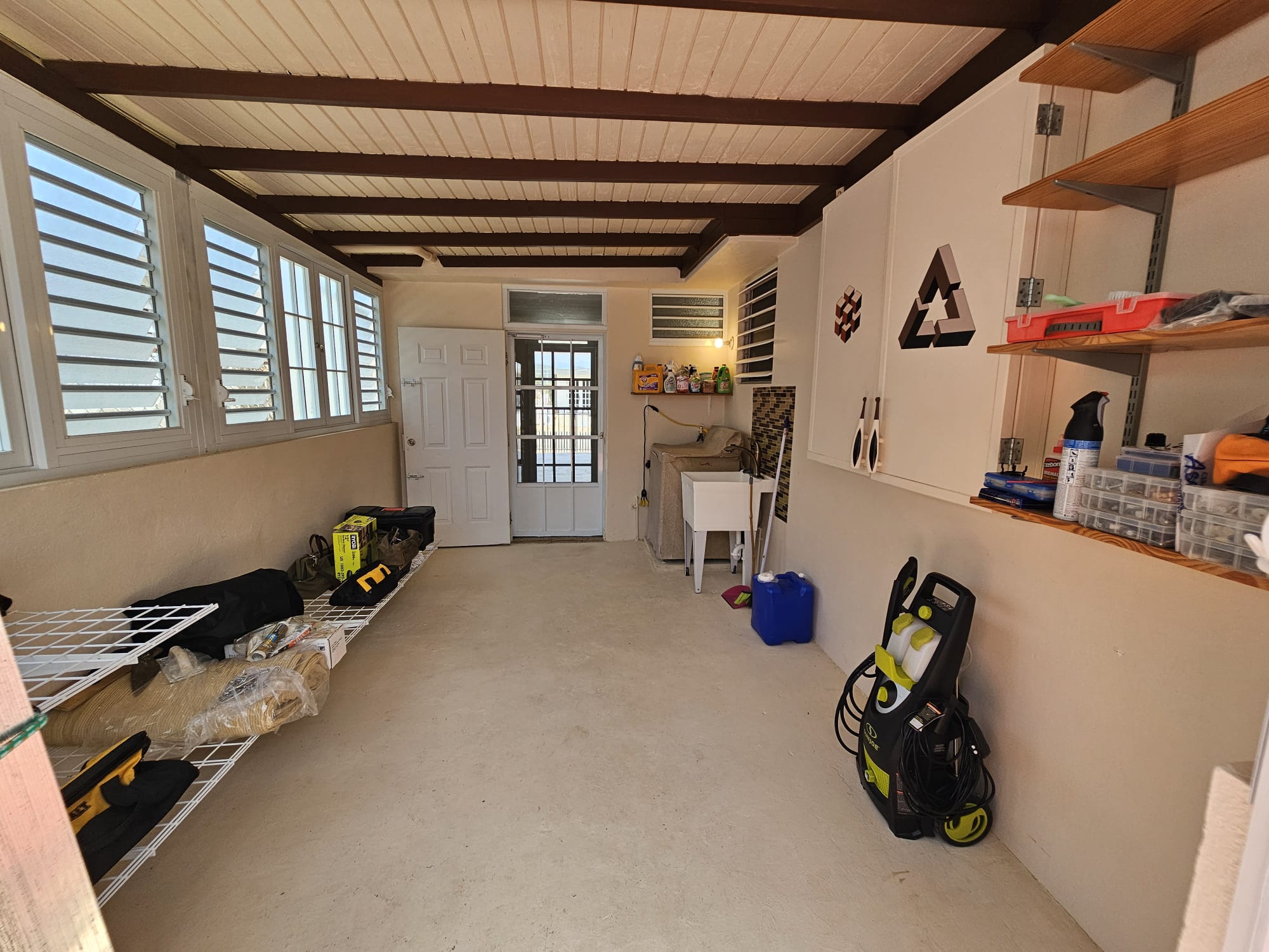 Washer & Storage Area
